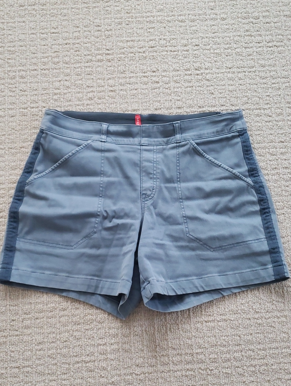 Spanx Women’s Casual Blue Shorts with Side Stripe